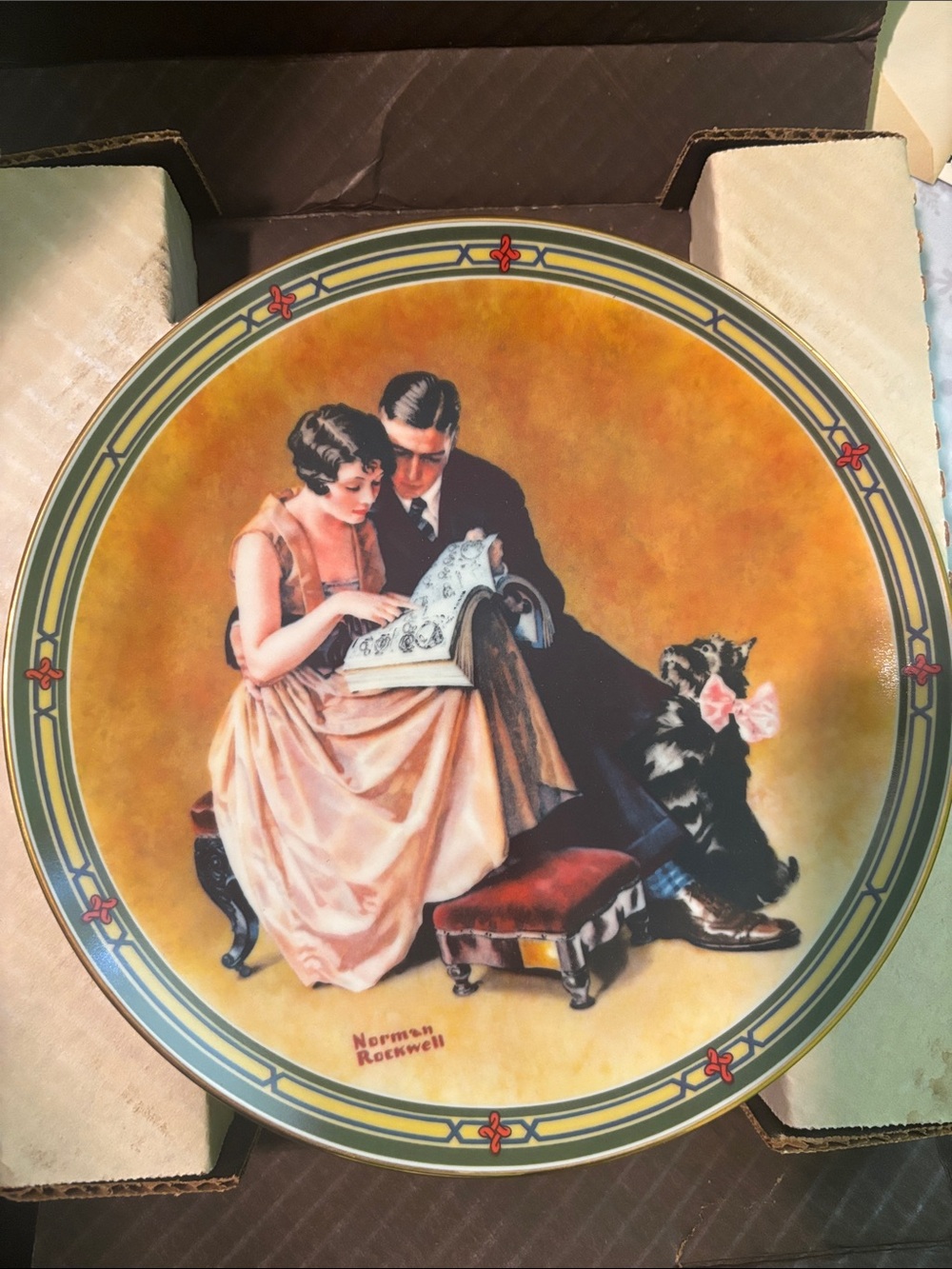 1985 Norman Rockwell “A Couple’s Commitment” Limited Edition Plate w/ COA & Box